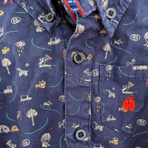 Blue button down onesie/bodysuit - Picture 4 of 4